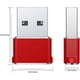 thumbnail image 2 of USB to USB C Adapter 3-Pack, Type C Female to A Male Charging Cable Converter Red, 2 of 5