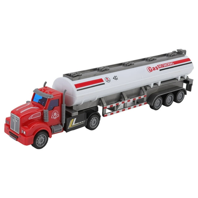 Pull Back Truck Model, RC Semi Trailer ABS Material Semi Mounted For Gift Long Head Pull Back Oil Tanker