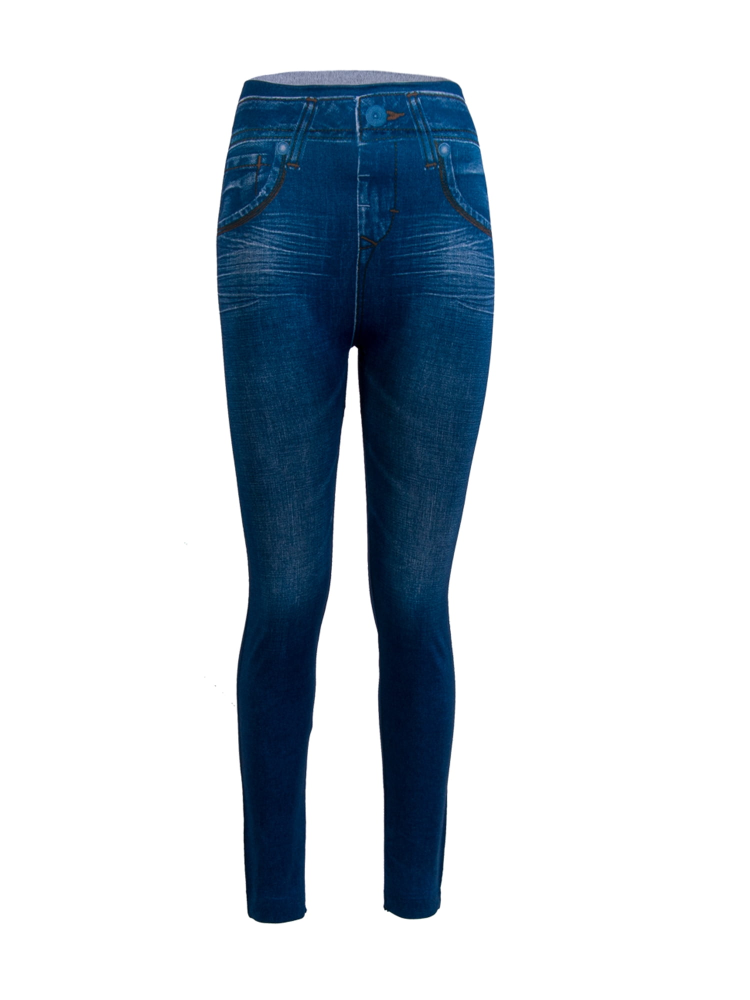 Women's Skinny Jeans with lace insert decoration Blue Faded UK 6 8 10 12 14 