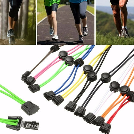Lace Lock Shoe Charm - Grtxinshu 1 Pair Elastic No Tie Shoe Laces Locking Shoelaces With Buckles Sport Shoes Marathon Triathlon Runing Run