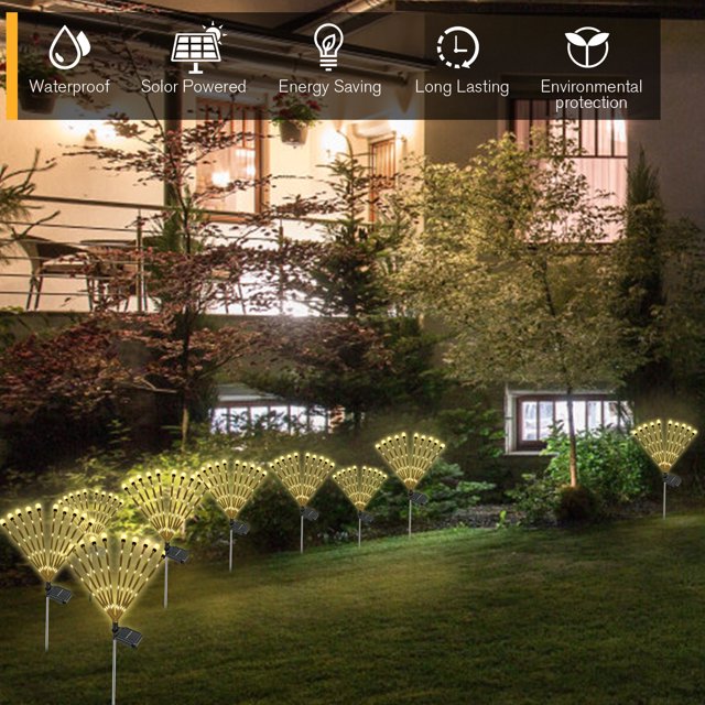 Luz De Conexión A Tierra Firefly Firefly Ground Plug Light 2 Modos Solar IP65 Impermeable para Fiesta (Warm 2pcs)