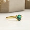 thumbnail image 3 of 18K Yellow Gold Oval Shape Created Emerald Cubic Zirconia Engagement Ring, 3 of 5