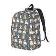 thumbnail image 1 of Disketp Cartoon Bulldog 1 print Canvas Backpack Lightweight Travel Daypack Student Rucksack Laptop Backpack-Small, 1 of 5