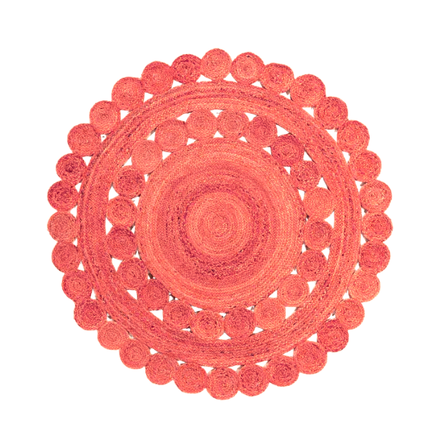 Round Jute Rug Red Maia Classic Circles Round Jute Rug - Red - Walmart.com