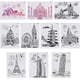 thumbnail image 1 of Plantillas de plástico para dibujar paisajes urbanos, tamaño A4, 10 estilos, para edificios de ciudades famosas, reutilizables, para pintar rascacielos, lugares emblemáticos., 1 of 6