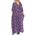 thumbnail image 3 of HDE Women UPF 30+ Kaftan Dress Oversize V Neck Long Plus Size Maxi Swim Cover Up, 3 of 5