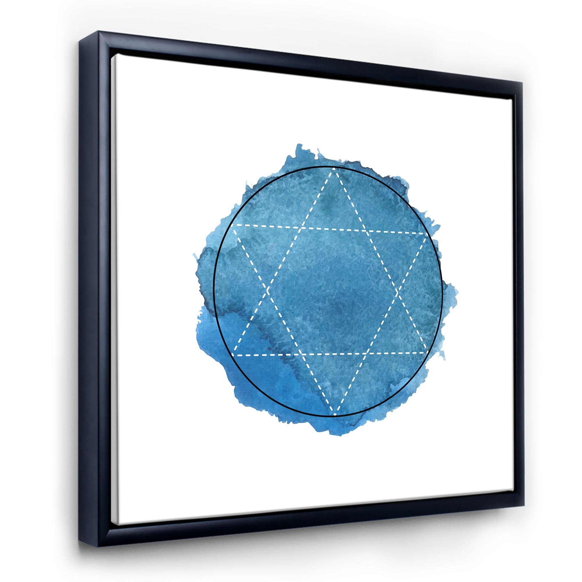 Designart 'Sacred Geometry and Symbol of Alchemy III' Bohemian & Eclectic Framed Canvas Wall Art Print