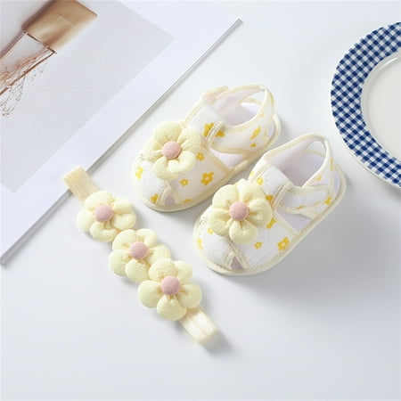 

Entyinea Spring And Summer Children Toddler Shoes Girl Sandals Flat Bottom Soft Light Comfortable Hook Toddler Shoes 4c Yellow 5