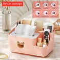 thumbnail image 5 of Tissue Box Cover, Tissue Box Holder, Multi-Functional Tissue Holder with Remote Control Holder, Rectangular Napkin Facial Tissues Holder, Desk Organizer Storage for Home Office, Pink, 5 of 6