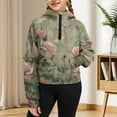 thumbnail image 7 of Uourmeti Retro Butterfly Flowers Half Zip Sweatshirts for Girls with Pocket Trendy Fall Pullover Lightweight Comfy Top for Daily Wear School Sports Size 5-6, 7 of 7