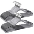thumbnail image 1 of Perchas de Ropa, Juego de 50, Antideslizantes, Gancho Giratorio de 360°, Gris Claro y Gris Oscuro, 1 of 8