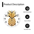 thumbnail image 4 of 12 Inch Wall Clock Battery Operated Silent Clock Decorative for Office, Kitchen, Outdoor, Living Room，Gold Pineapple Fruit White Summer Creative Pattern, 4 of 4