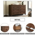 thumbnail image 3 of OKD Farmhouse 6-Drawer Dresser Chests for Bedroom, Wood Rustic Tall Chest of Drawers, Brown, 3 of 7