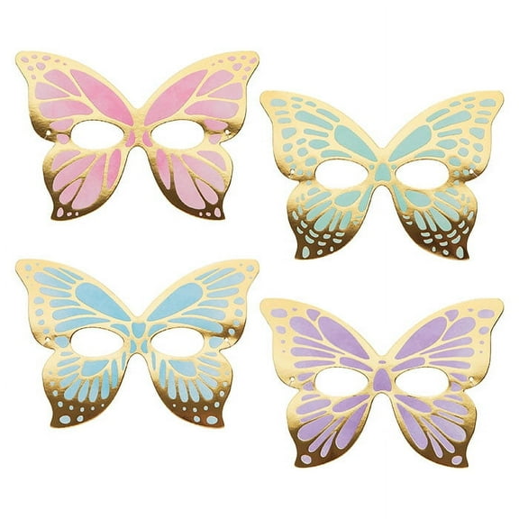 48 Count Bulk Pack Shimmering Butterfly Paper Masks