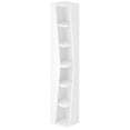 thumbnail image 6 of IRONCK 71" Tall Narrow Bookcase, 6 Tier Corner Bookshelf, Cube Storage Display Shelf for Home Office, White, 6 of 7