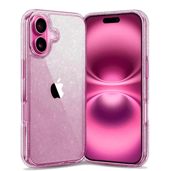 Entronix Clear Case Compatible with iPhone 16 Plus, Sparkly Glitter Cover