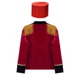 thumbnail image 4 of Aislor Kids Boys Drummer Marching Band Halloween Costume Solider Long Sleeve Tassel Coat with Hat Red 6, 4 of 7