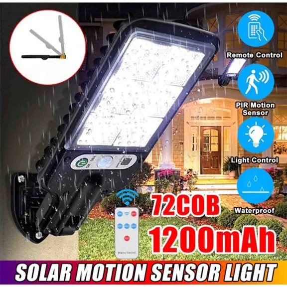 PURELY- Led Solar Powered Night Safety Street Light With Motion Sensor & Remote Control