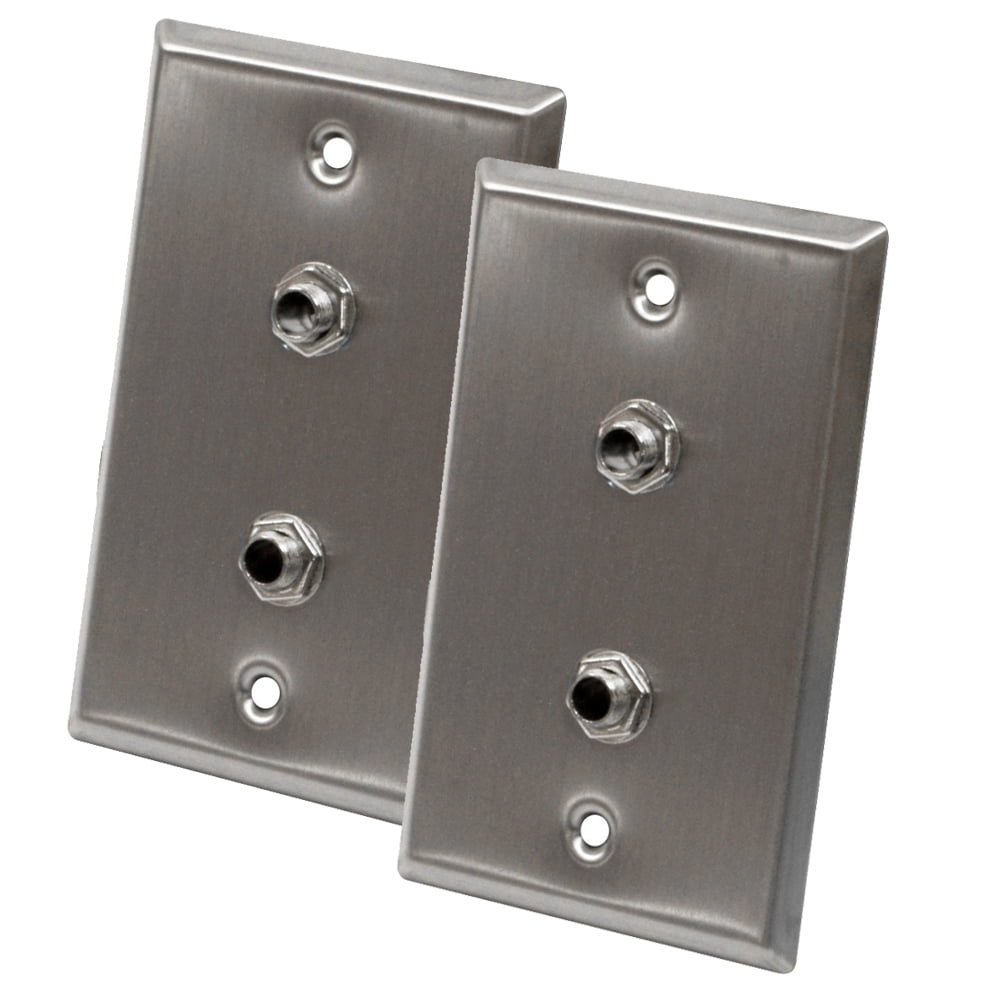 Seismic Audio Pair of Stainless Steel Wall Plates Dual 1/4" TRS