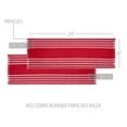 thumbnail image 4 of VHC Brands Farmhouse Table Decor Arendal Red Stripe Runner Fringed Christmas Decor- 8x24 inches, 4 of 4