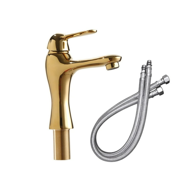 Elegant Brass Single Hole Bathroom Faucet 7 in. Height Tap