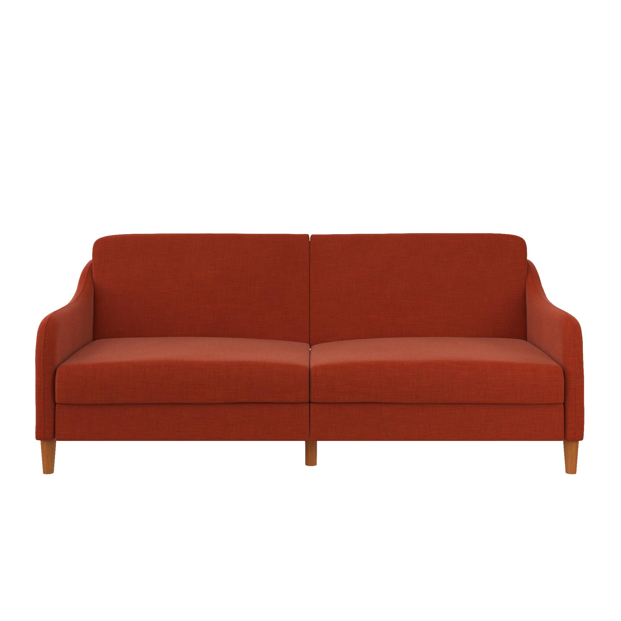 DHP Jasper Coil Futon, Burnt Orange Linen