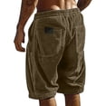 thumbnail image 2 of PIMSSY Men Shorts Corduroy Casual Relaxed Fit Summer Comfort Soft Elastic Waist With Pockets Cozy Solid Color Bottoms, 2 of 8