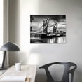 thumbnail image 3 of COMIO  Black White London Tower Bridge Canvas Wall Art England Cityscape Painting UK Pictures Modern Artwork Home Decor for Living Room Giclee Wooden Framed Stretched, 3 of 4
