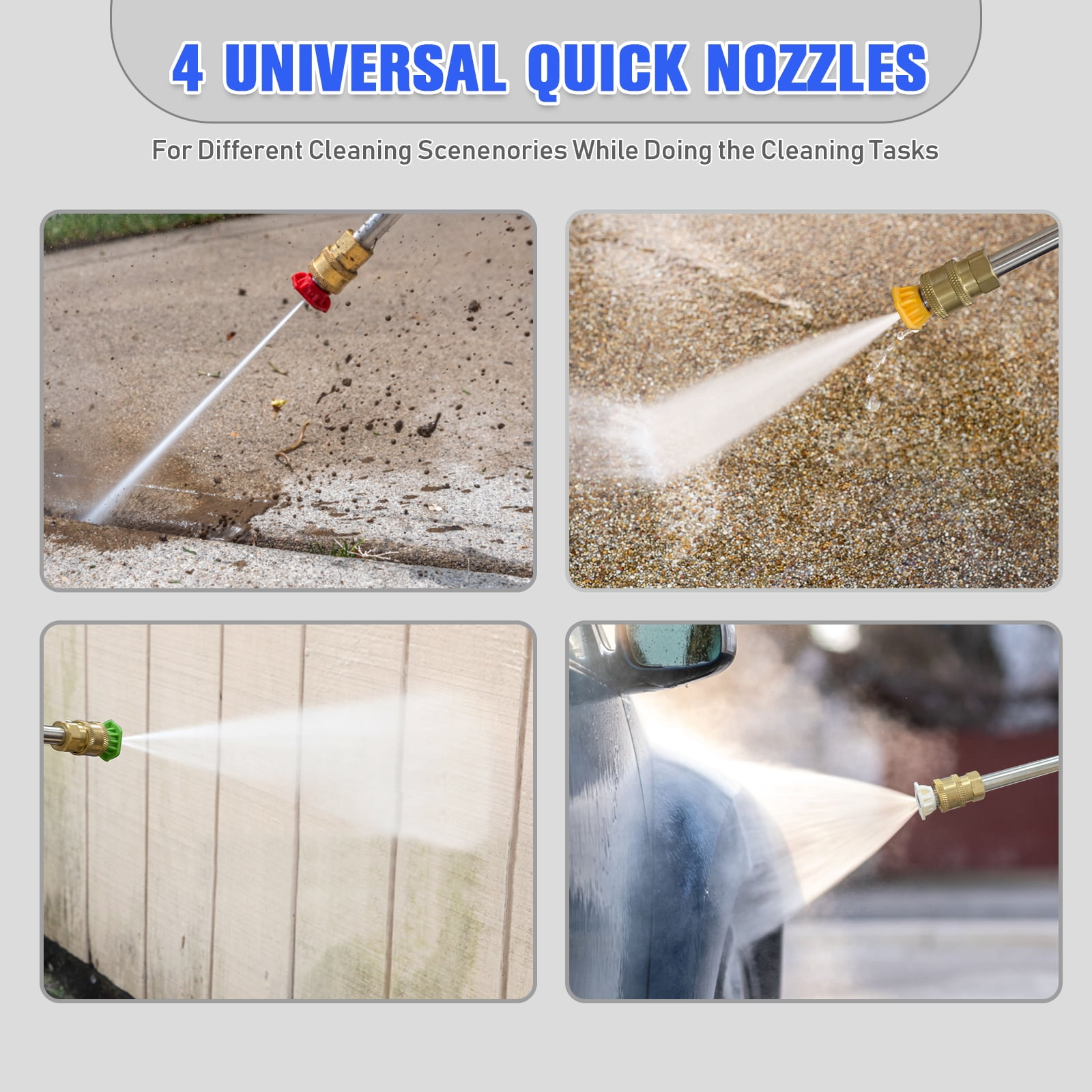 Pressure Washer 4500PSI-Max 3.2GPM Power Washer Touch Screen Adjustable Pressure,4 Nozzles and 500ml Foam Cannon Power Washer Cleaning for Car, Home, Driveway, Yard, Outdoor, Gutter, Pool