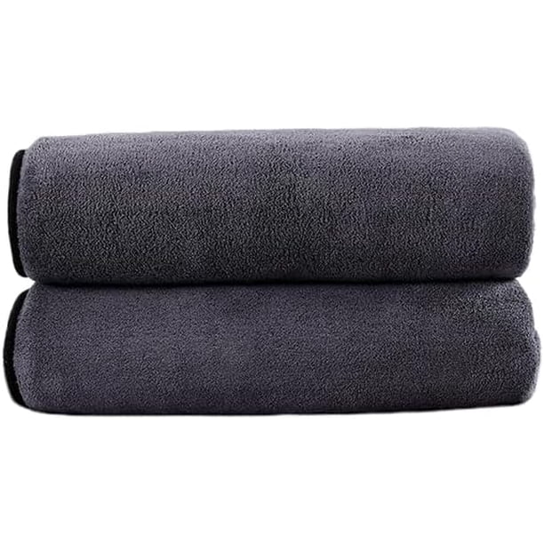 Nvzi Toallas de 2 piezas, 70 x 140 cm, de felpa coral gris oscuro, gruesas, ligeras y de secado rápido, ideales para el baño y el aseo (gris oscuro).