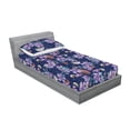 thumbnail image 2 of Floral Fitted Sheet & Pillow Sham Set, Astrology Inspired Universe Flower Pattern with Moon and Constellation Stars, Decorative Printed 2 Piece Bedding Decor, Twin, Indigo Lavender, by Ambesonne, 2 of 2