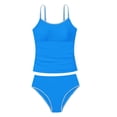 thumbnail image 4 of Swim Suits for Girls Solid Color Contrast Trim 2 Piece Padded Swimming Suit, 4 of 4