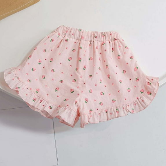 WRKEKC Little Girl Shorts Breathable Elastic Waistband Casual Shorts Active Fit for Girls for 1-7 Years