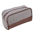 thumbnail image 3 of Uadme Bolsas de cosméticos Algodón Lino PU Impermeable Resistente al Desgaste Bolsa de Almacenamiento de Lavado portátil para Viaje de Negocios Vacaciones Aparato de Aseo(marrón), 3 of 9