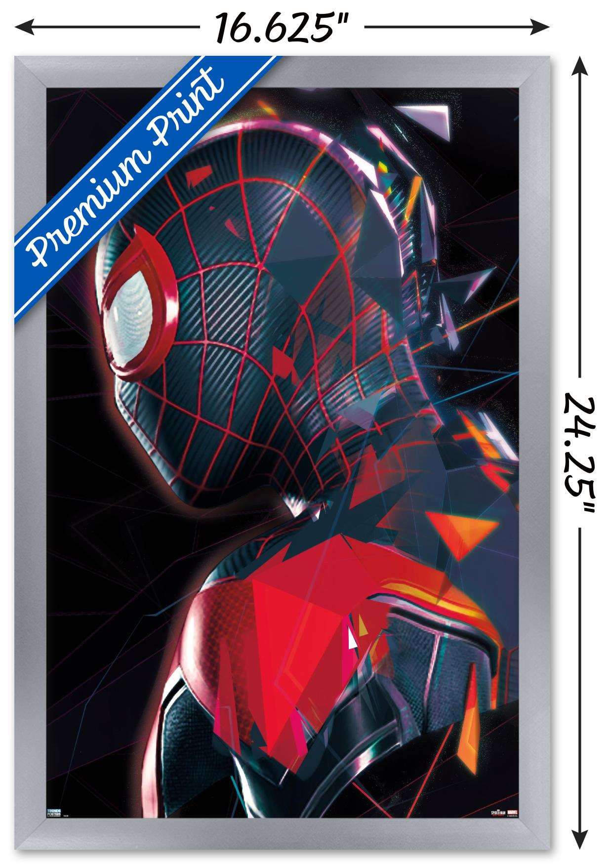 Marvel's Spider-Man: Miles Morales - Profile Wall Poster, 14.725" x 22.375", Framed