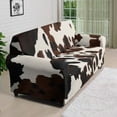 thumbnail image 3 of XYZCANDO Brown Cow Print Stretch Sofa Slipcover 1 Piece Beach Tropical Couch Cover, 4 Seater Soft Elastic Bottom Sofa Slipcover for Living Room, 3 of 6