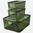 thumbnail image 2 of Typpkmm Set De 3 Cajas Organizadoras AcríLicas Verdes Con Tapa Multiusos Para Refrigerador, 2 of 3