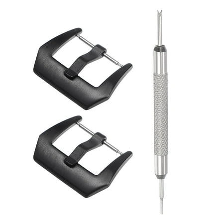 

Uxcell Stainless Steel Frosted PVD Buckle Black for 22mm Width Watch Bands with Spring Bar Remover