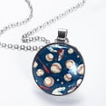 thumbnail image 2 of Baseball Women's Glass Circular Pendant Necklace, 2 of 5