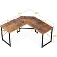thumbnail image 3 of YANGLI 51" L-Shaped Gaming Desk, Corner Gaming Table, Sturdy, Rustic Brown, 3 of 6