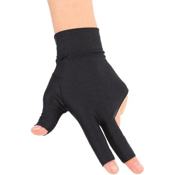 Billiards Glove 2 PCS Snooker Shooter Cue Pool Gloves Left Hand Open 3 Finger Spandex Glove