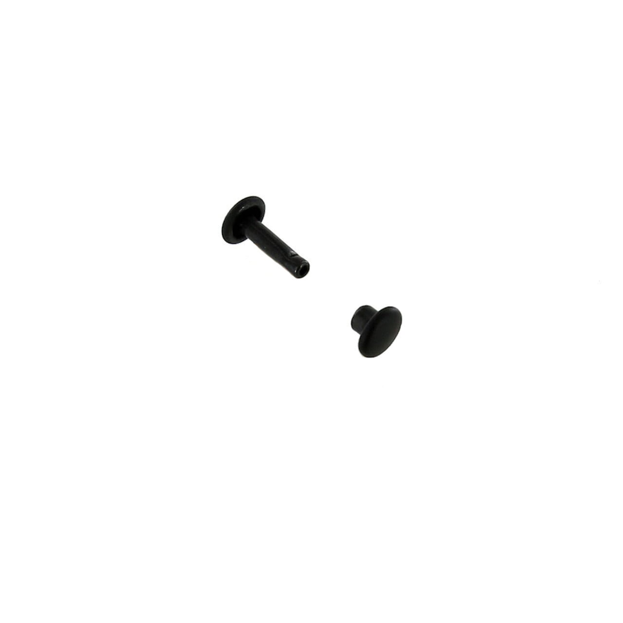Double Cap Rivet, Black Matte, Solid Brass-LL (100 sets per bag), Multiple Sizes