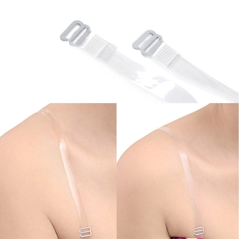 3 Pairs Invisible Soft Clear Non-Slip Adjustable Transparent Replacement Shoulder Bra Strap 1cm 
