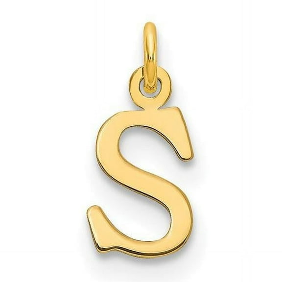 Finest GoldXNA1160Y-S 14K Yellow Gold Cutout Letter S Initial Pendant