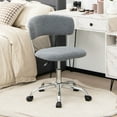 thumbnail image 3 of Gymax Computer Desk Chair Adjustable Sherpa Office Chair Swivel Vanity Chair Gray, 3 of 10