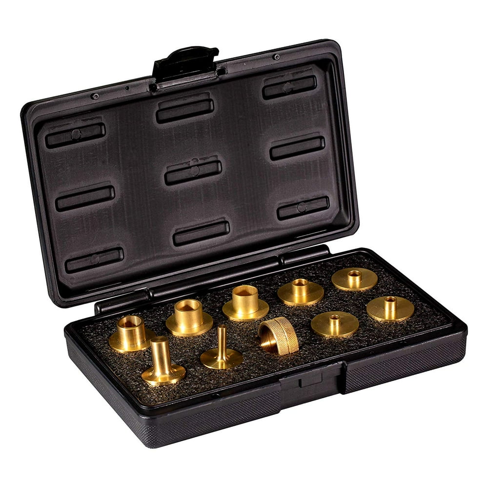 POWERTEC 71221 11Piece Brass Router Guide Bushing Set Pro Style