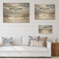 thumbnail image 4 of Designart "Seashore Golden Birds At" Animals Print on Natural Pine Wood, 4 of 5