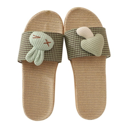 

Youmylove Women Flip Flops Thong Sandals Slippers House Shoes Home Slippers Flax Slippers Footwear Unisex Lovers Flat Shoes Indoor Bedroom Spring Autumn Comfort Cozy Leisure Daily Walking