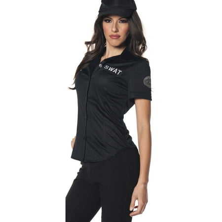 Swat Team Fitted Womens Police Force Adult Halloween Costume