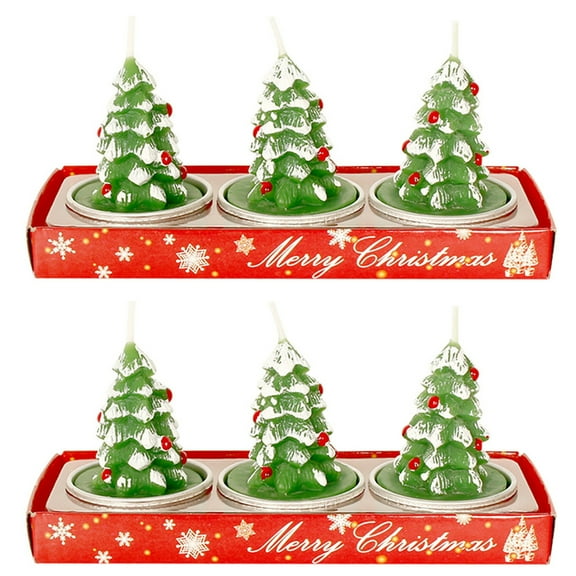 Wdhugt Christmas Candles 2 Pieces Christmas Tealight Candles Handmade Delicate Santas Snowman Acorn Tree Candles for Christmas Home Decoration Gifts for Home Party Decoration